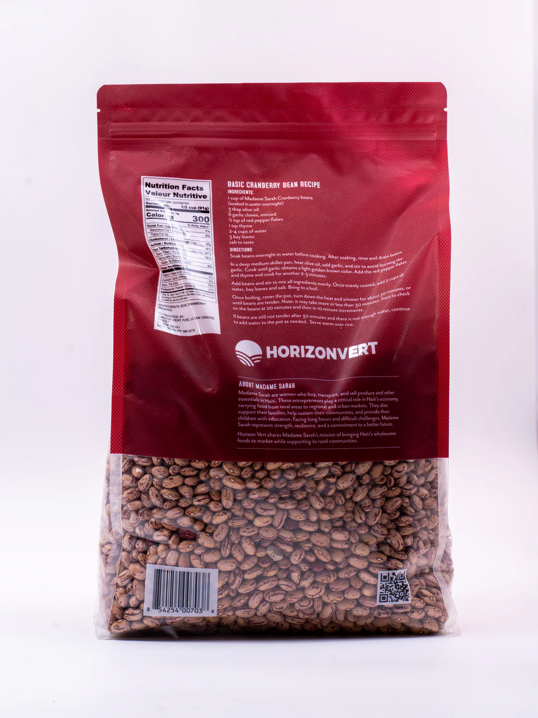 Dried Cranberry Beans | Frijoles Cargamanto | Haricots Canneberges - Image 2